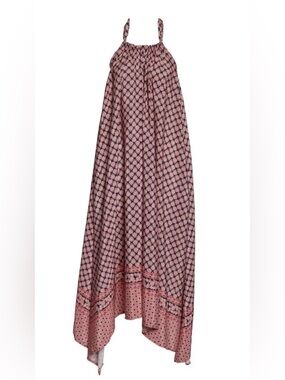 Elan Pink and Black Printed Maxi Dress sz O/S